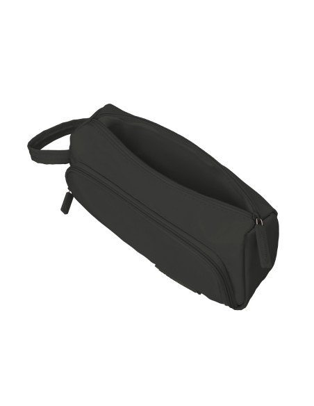 Estuche portatodo liderpapel minibag 2 cremalleras con bolsillo interior negro 210 x 210x100x70 mm