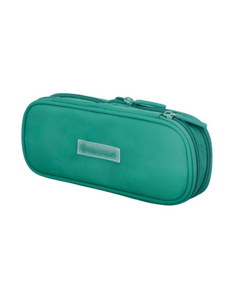 Estuche portatodo liderpapel color pop 2 cremalleras con compartimento extensible turquesa 230x60 mm