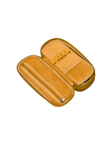 Estuche portatodo liderpapel color pop 2 cremalleras con compartimento extensible amarillo 230x60 mm