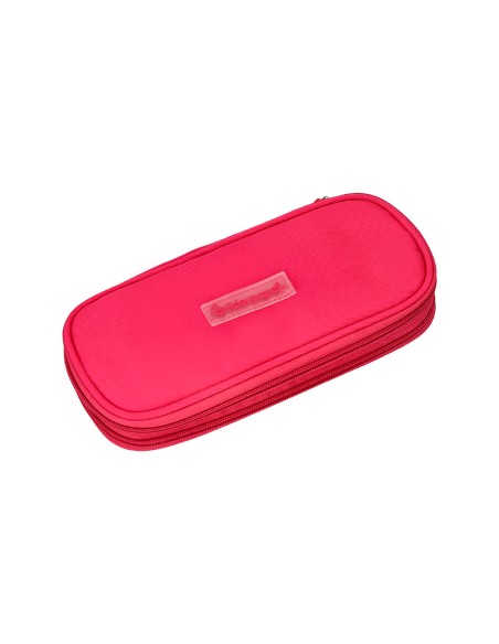 Estuche portatodo liderpapel color pop 2 cremalleras con compartimento extensible rosa fucsia 230x60 mm