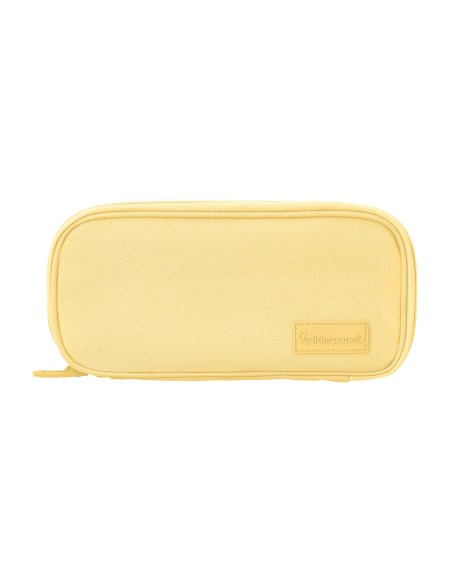 Estuche portatodo liderpapel funky 3 cremalleras con aperturas laterales amarillo rosa lila 220x100x65 mm