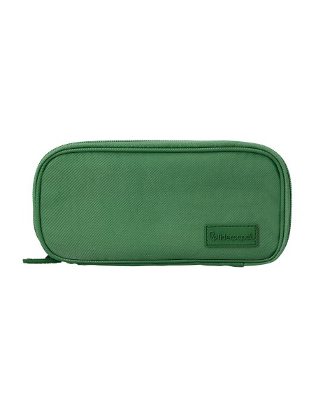 Estuche portatodo liderpapel funky 3 cremalleras con aperturas laterales verde blanco azul 220x100x65 mm