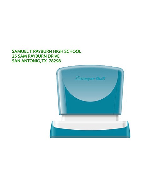 Sello x'stamper quix personalizable color verde medidas 14x60 mm q-14