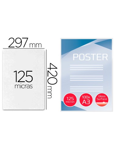 Bolsa de plastificar gbc din a3 2x125 micras...