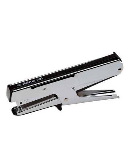 Grapadora petrus de tenaza 221 metalica capacidad de grapado 20 hojas usa grapas 23/6