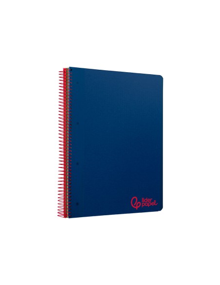 Cuaderno espiral liderpapel a4 micro wonder tapa plastico 120h 90gr cuadro 5mm 5 banda 4 taladros color azul marino