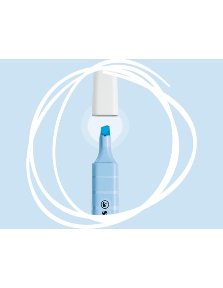 Rotulador stabilo fluorescente fino swing cool pastel azul nublado