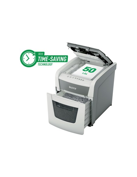 Destructora de documentos leitz iq auto+ office 50 capacidad de corte 50 hojas destruye grapas y clips