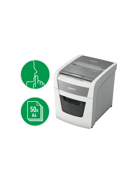 Destructora de documentos leitz iq auto+ office 50 capacidad de corte 50 hojas destruye grapas y clips