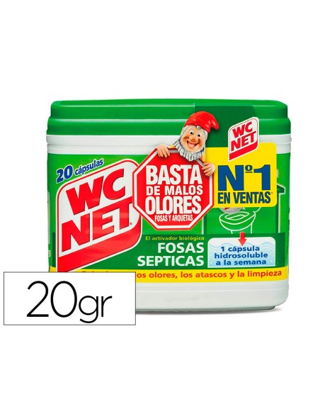 Elimina olores wc net fosas septicas capsula de 18 g caja de 20 unidades