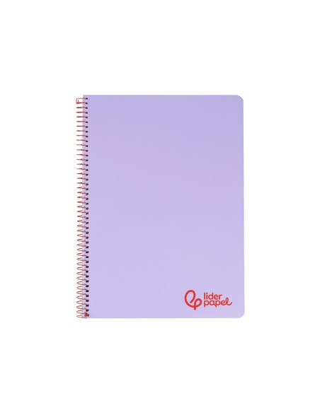 Cuaderno espiral liderpapel a4 wonder tapa plastico 80h 90gr cuadro 4mm con margen color violeta