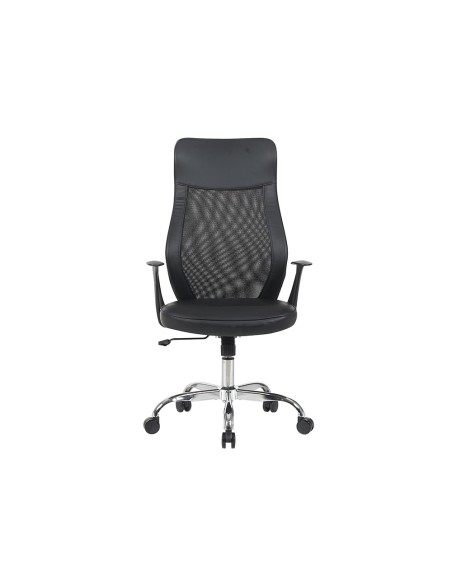 Silla q-connect direccion bergamo malla/similpiel alt max 1210mm anch 520mm prof 480mm ruedas premium negro