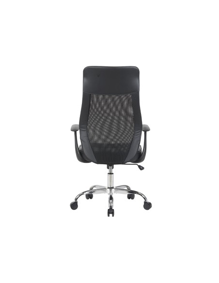 Silla q-connect direccion bergamo malla/similpiel alt max 1210mm anch 520mm prof 480mm ruedas premium negro