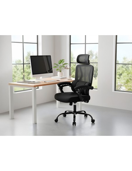 Silla q-connect direccion reggio malla alt max 1300 mm anc 520 mm prof 480 mm ruedas premium color gris blanco