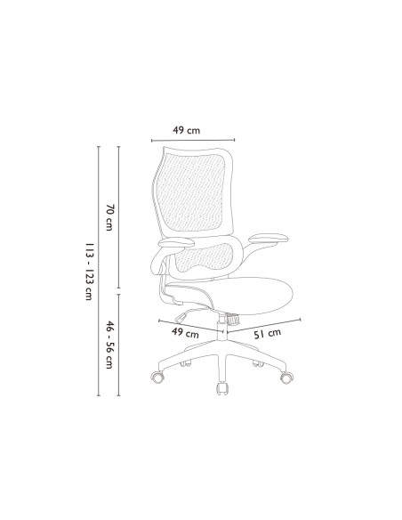 Silla q-connect oficina catania malla alt max 1230 mm anc 510 mm prof 490 mm ruedas premium color negro blanco