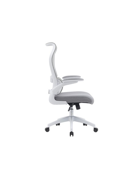 Silla q-connect oficina catania malla alt max 1230 mm anc 510 mm prof 490 mm ruedas premium color gris blanco
