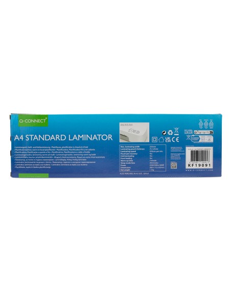 Plastificadora q-connect kf19092 din a3 estandar 2 rodillos hasta 125 mc