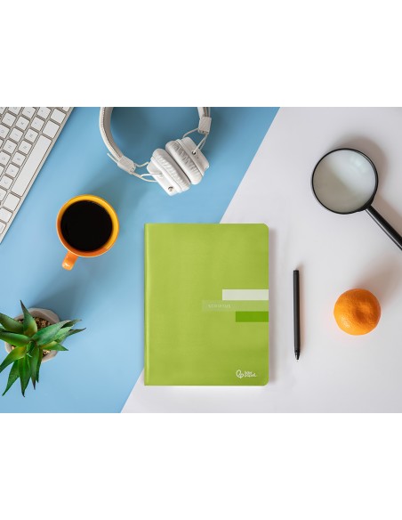 Libreta liderpapel scriptus a5+ plus 48 hojas 90gr rayado montessori 5mm con margen colores surtidos