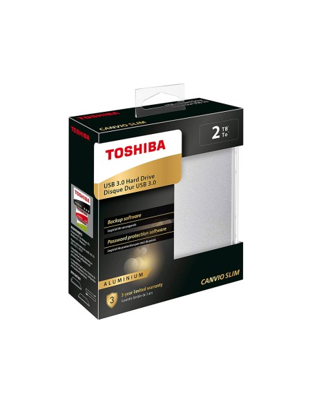 Disco duro externo toshiba canvio slim hdd 2,50\" 5.000 mbit/s usb 3.0 2 tb color blanco