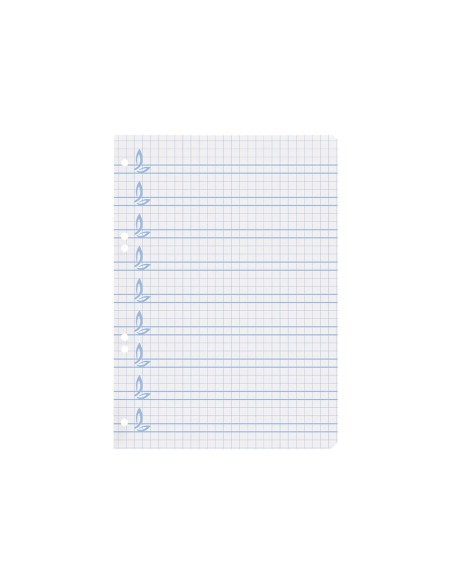 Recambio liderpapel cuarto pautaguia 100 hojas 75gr cuadriculado pautado 5 mm con margen 6 taladros