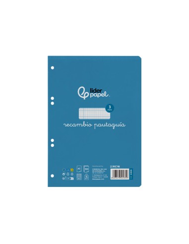 Recambio liderpapel a5 pautaguia 100 hojas 75gr...