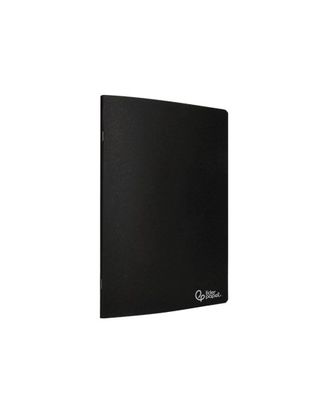 Libreta liderpapel tapa negra a5 80 hojas 60gr liso con doble margen
