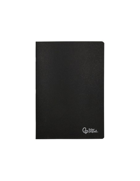 Libreta liderpapel tapa negra a5 80 hojas 60gr horizontal con doble margen