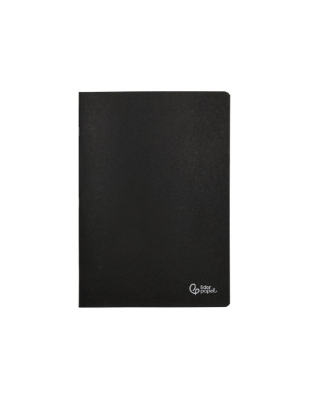 Libreta liderpapel tapa negra a4 80 hojas 60gr liso con doble margen