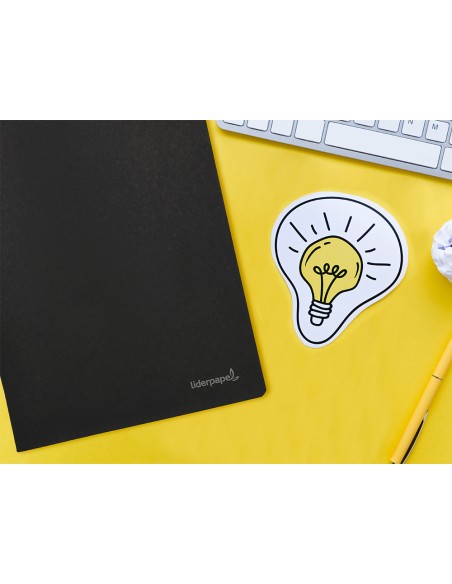Libreta liderpapel tapa negra a4 80 hojas 60gr liso con doble margen