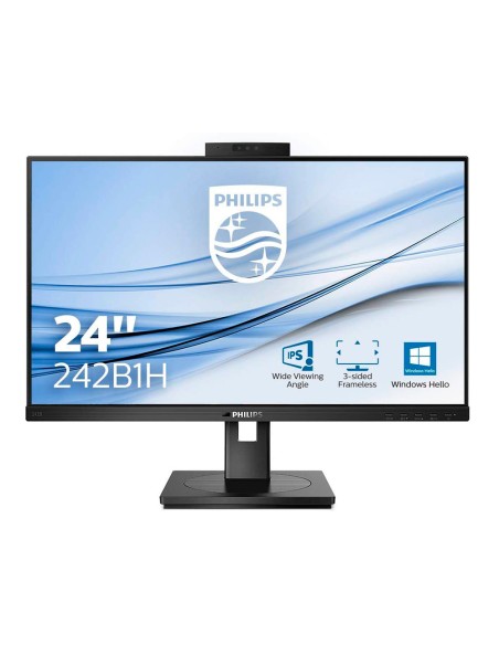Monitor philips 242b1h 23,8\" 16:9 ips 1.920 px regulable en altura con camara web-cam integrada color negro