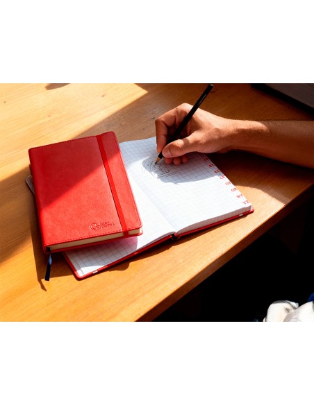 Libreta indice liderpapel similpiel a7 120 hojas 70gr color rojo