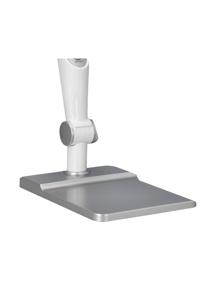 Lampara de escritorio q-connect led 9w 550 lm tactil 3 niveles de color brazo y base oscilantes color plateado