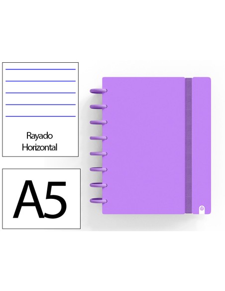 Cuaderno ingeniox foam a5 80h rayado horizontal violeta