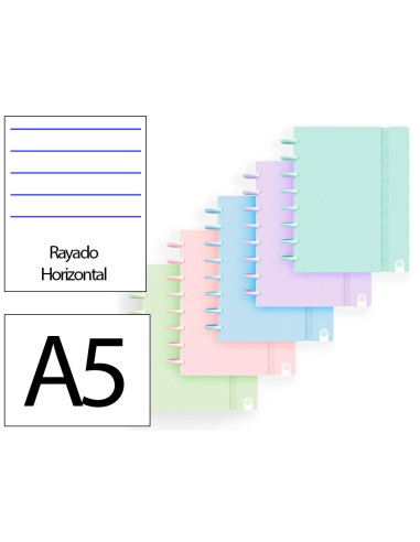 Cuaderno ingeniox foam a5 80h rayado horizontal...