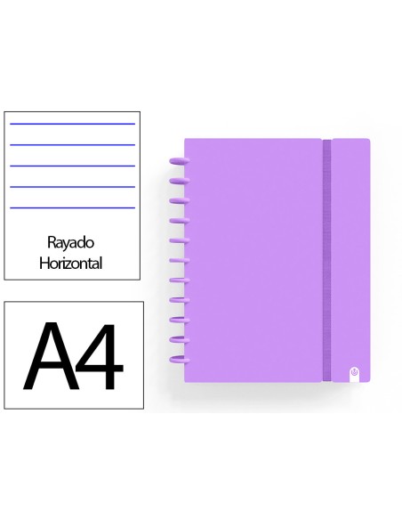 Cuaderno ingeniox foam a4 80h rayado horizontal violeta