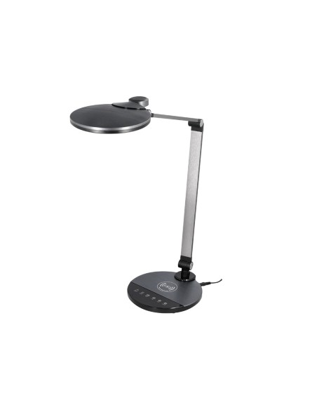 Lampara de oficina q-connect sobremesa profesional aluminio 9w 120 led cargador movil color negro