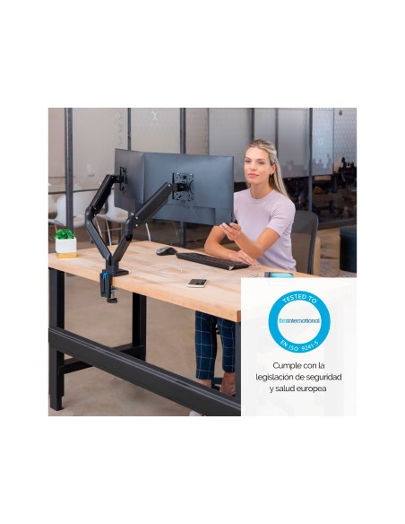 Brazo para monitor plano doble fellowes platinum series dual arm normativa vesa para pantallas hasta 9