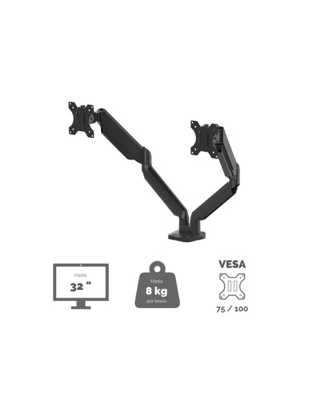 Brazo para monitor plano doble fellowes platinum series dual arm normativa vesa para pantallas hasta 9