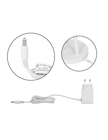 Lampara de oficina q-connect sobremesa abs tactil 6w 32 led 330lm color blanco