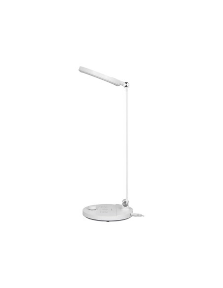 Lampara de oficina q-connect sobremesa profesional abs 80 leds 7 w con interruptor color blanco