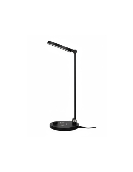 Lampara de oficina q-connect sobremesa profesional abs 80 leds 7 w con interruptor color negro