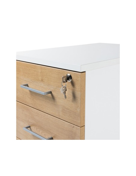 Cajonera rocada con 3 cajones serie store 58x40x59,5 cm acabado ab02 gris/gris gris/gris