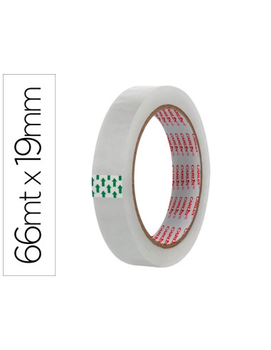 Cinta adhesiva carlin transparente 66 mt x 19 mm