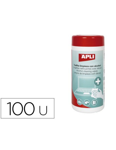 Toallita limpieza apli con alcohol bote de 100...