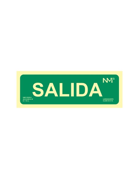 Pictograma archivo 2000 salida pvc homologada verde luminiscente 300x105 mm