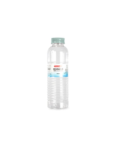 Botella portaliquidos plasticforte rio plastico reciclable 100% transparente 550 ml