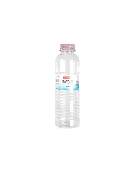 Botella portaliquidos plasticforte rio plastico reciclable 100% transparente 550 ml