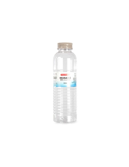 Botella portaliquidos plasticforte rio plastico reciclable 100% transparente 550 ml