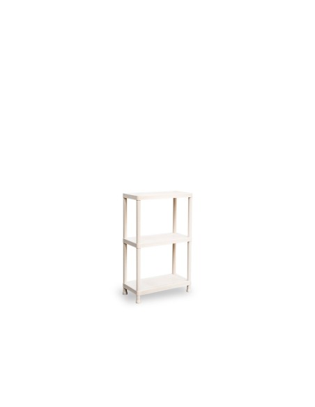Estanteria apilable plasticforte stack reciclado 3 baldas peso maximo 25 kg color beige 600x300x950 mm
