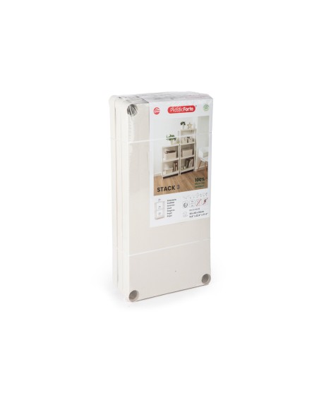 Estanteria apilable plasticforte stack reciclado 3 baldas peso maximo 25 kg color beige 600x300x950 mm